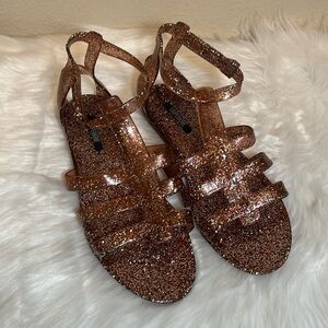 Cooperative Pink Glitter Jelly Sandals